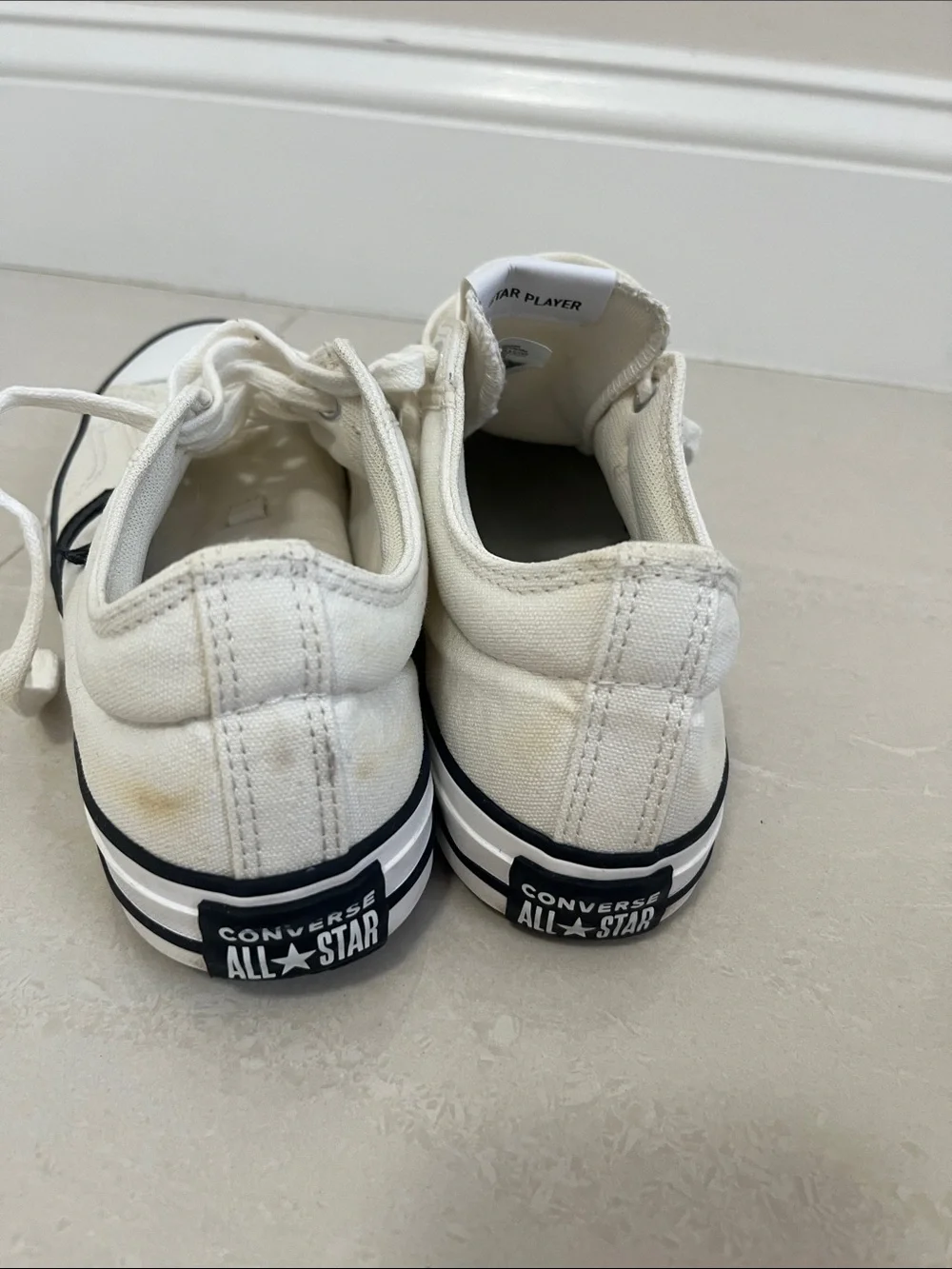 Converse Kids Low-Top Sneakers in White and Black Star Chevron